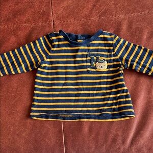 Sergent Major Striped Navy and Yellow Shirt